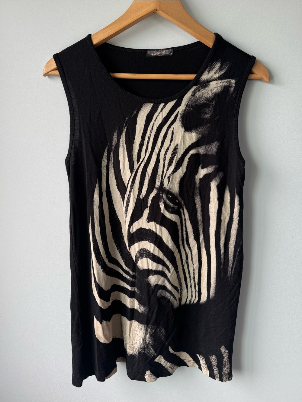 Y2K Vanilla Sugar Black and Cream Zebra Print Tank